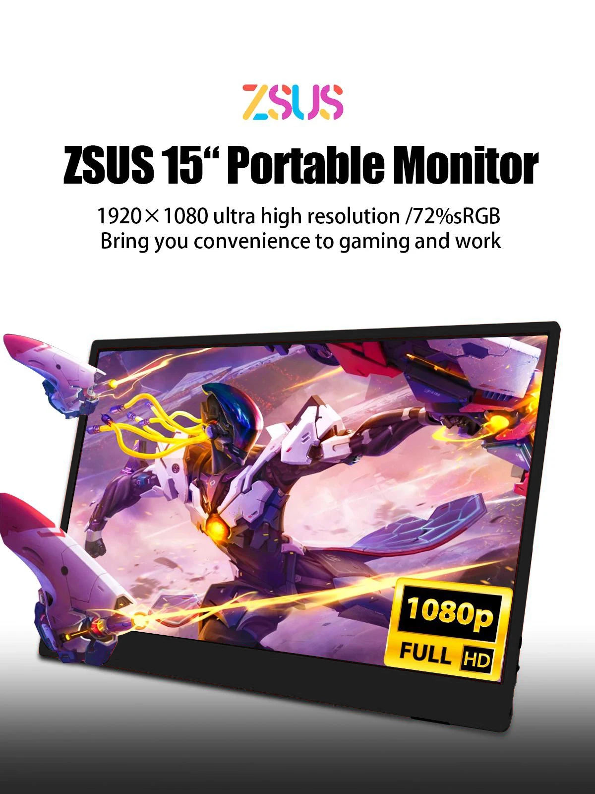 Monitor portatil FULL HD de 15.6 para gaming y oficina